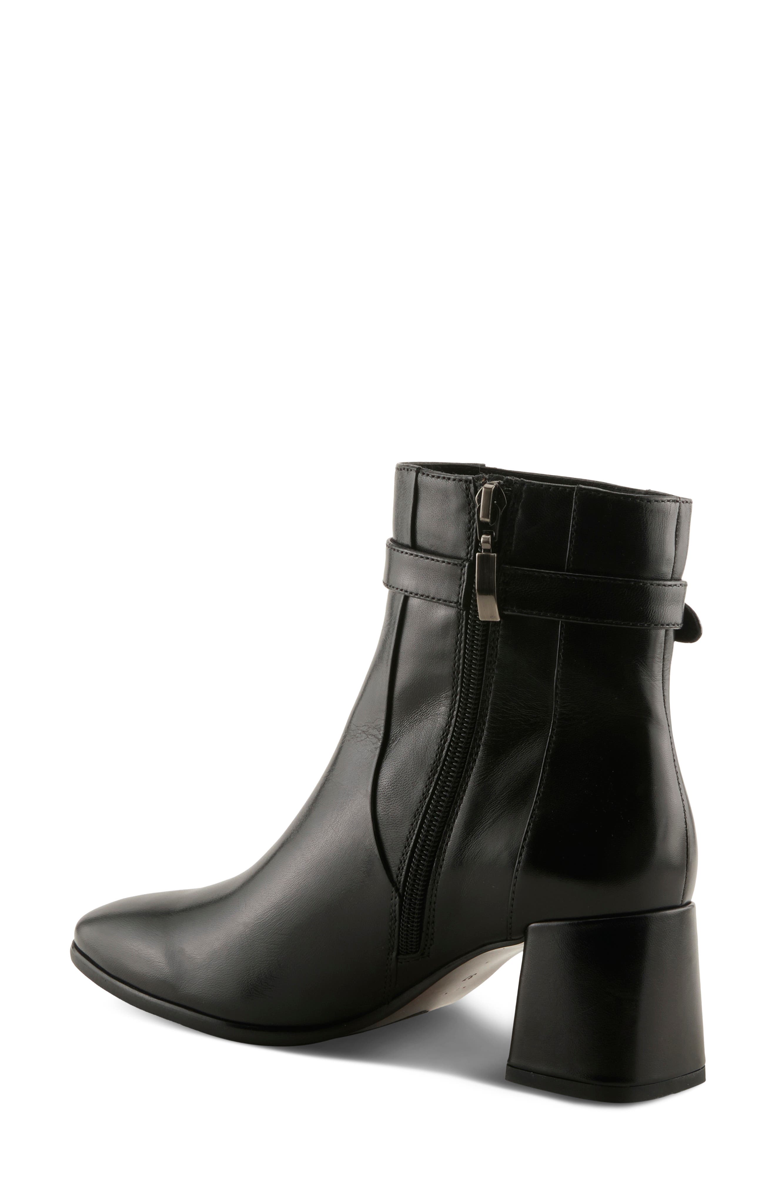 Velloria Leather Bootie, Alternate, color, BLACK