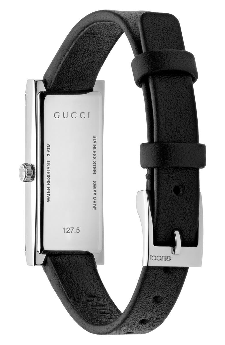 Gucci G-Frame Leather Strap Watch, 14mm x 34mm, Alternate, color, 