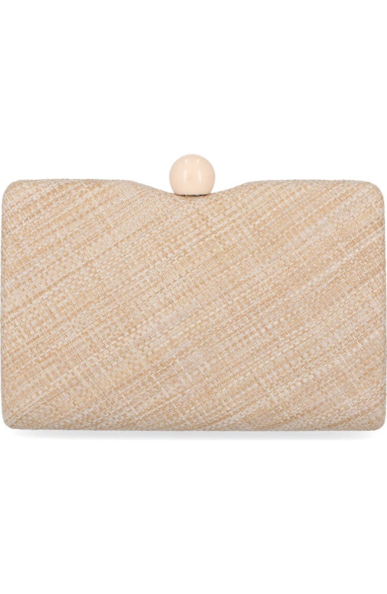 Jessica McClintock Evalee Raffia Frame Clutch, Main, color,