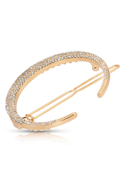 Ettika Single Crescent Crystal Barrette In Gold
