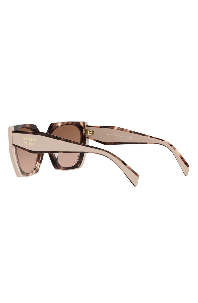 Prada 55mm Gradient Rectangular Sunglasses, Alternate, color, Beige Tort