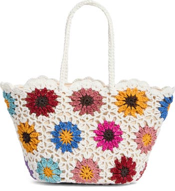 Crochet Flower Tote Bag