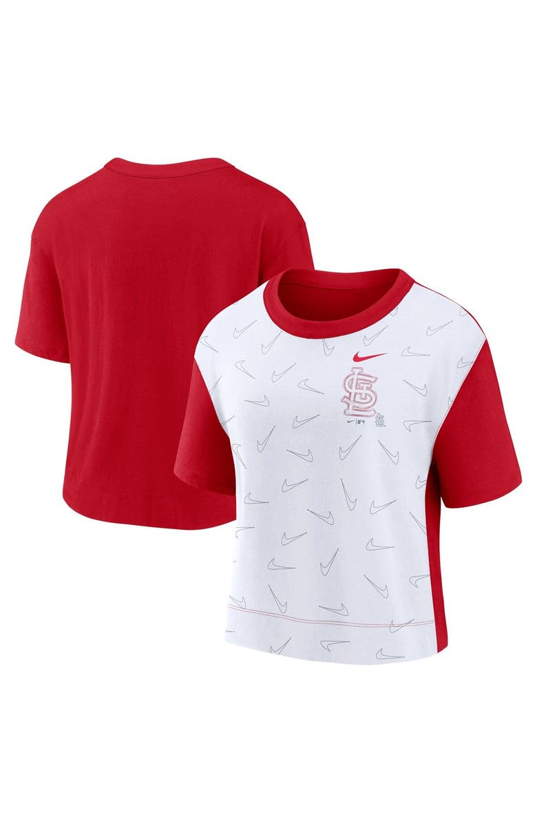 Nike Women's Nike Red/White St. Louis Cardinals Line Up High Hip Fashion T-Shirt, Main, color, 