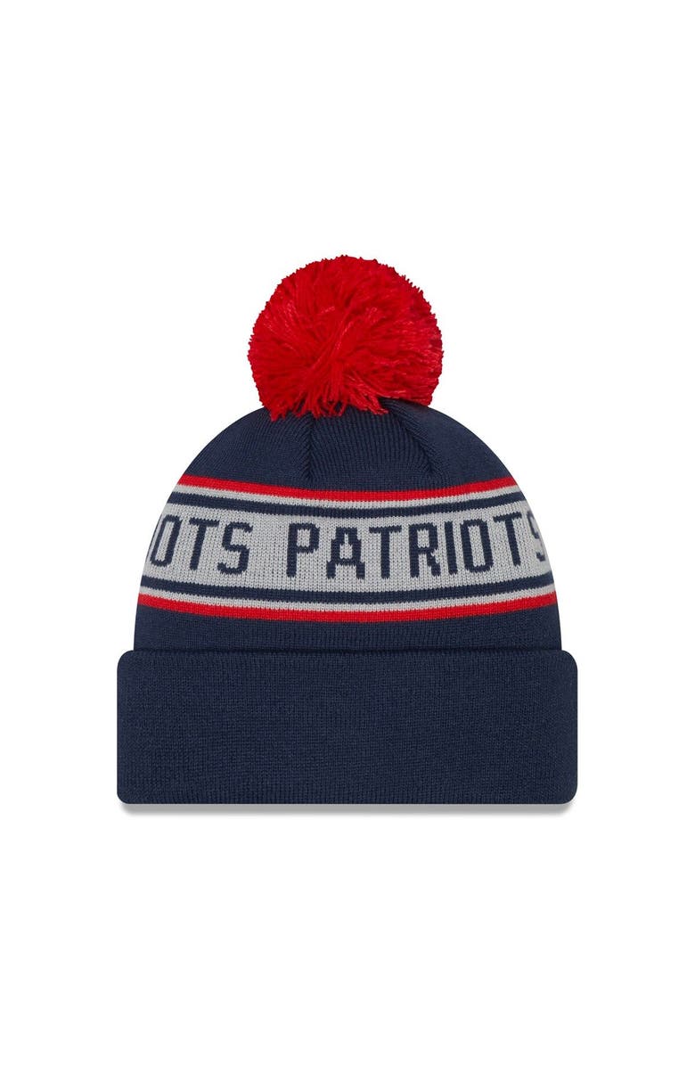 New Era Men's New Era Navy New England Patriots Repeat Cuffed Knit Hat with Pom, Alternate, color, 