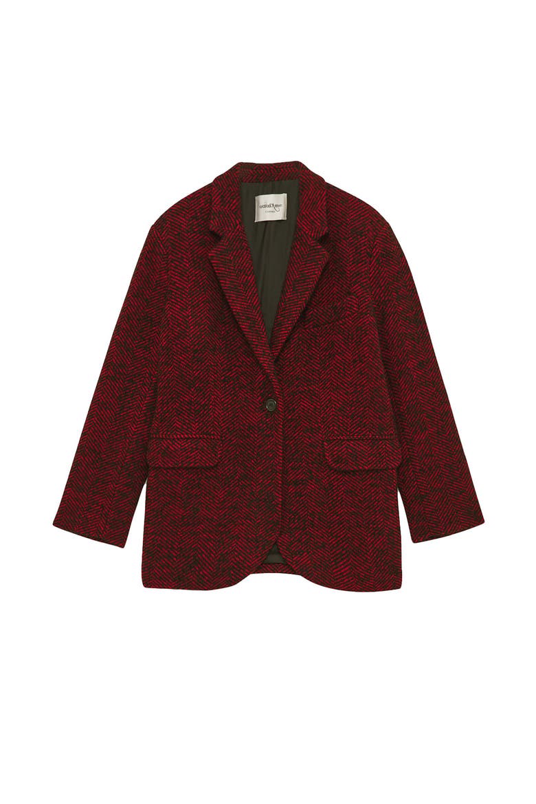 Tweed Blazer, Alternate, color, Red/Black