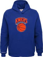 Mitchell & Ness Youth Mitchell & Ness Blue New York Knicks Hardwood Classics Retro Logo Pullover Hoodie