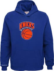 Mitchell & Ness Youth Mitchell & Ness Blue New York Knicks Hardwood Classics Retro Logo Pullover Hoodie