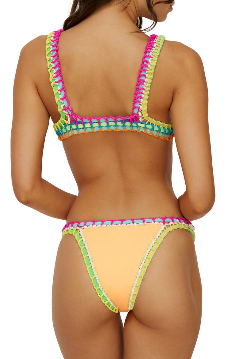 Colorful Whipstitch Trim Bikini Bottoms, Alternate, color, MANGO
