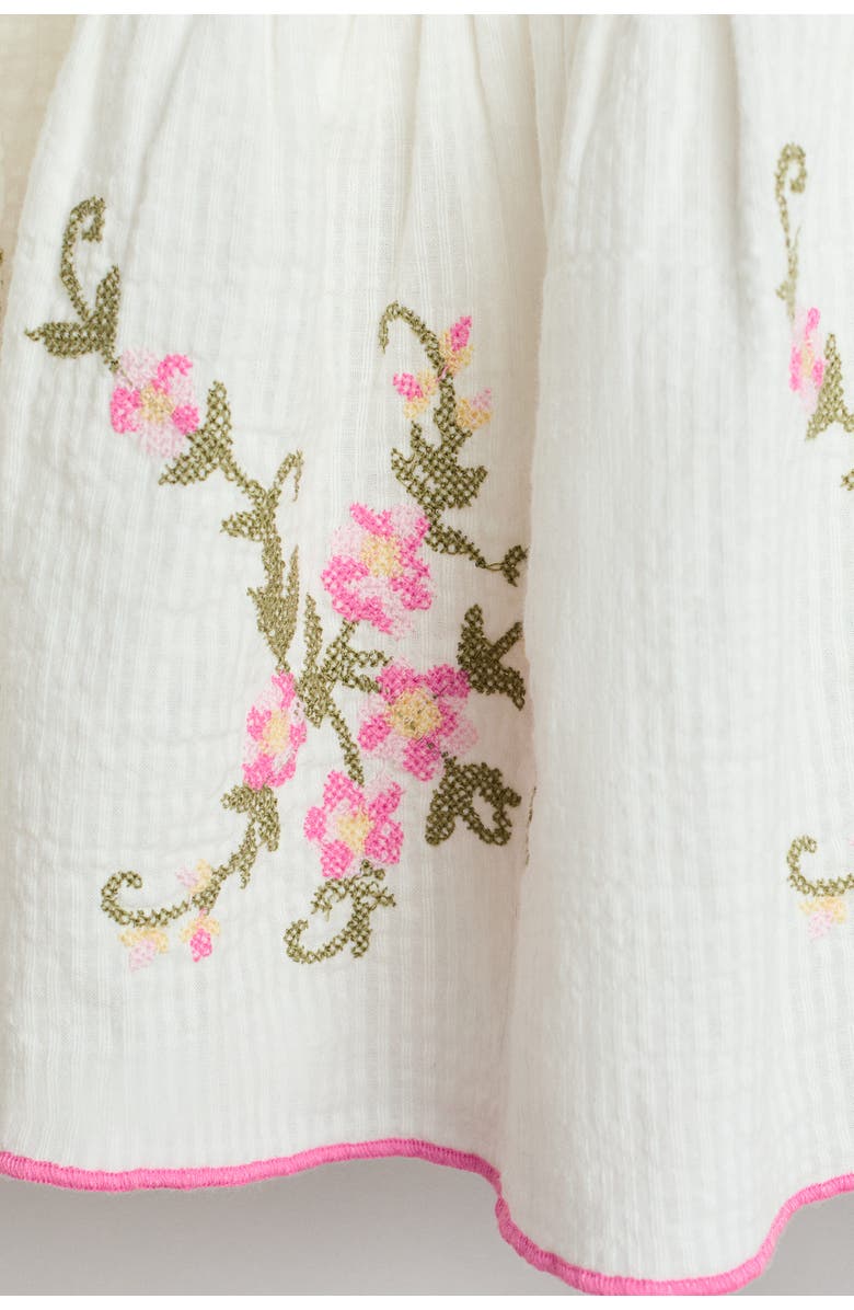 H&M Cotton dress with embroidery, Alternate, color, White