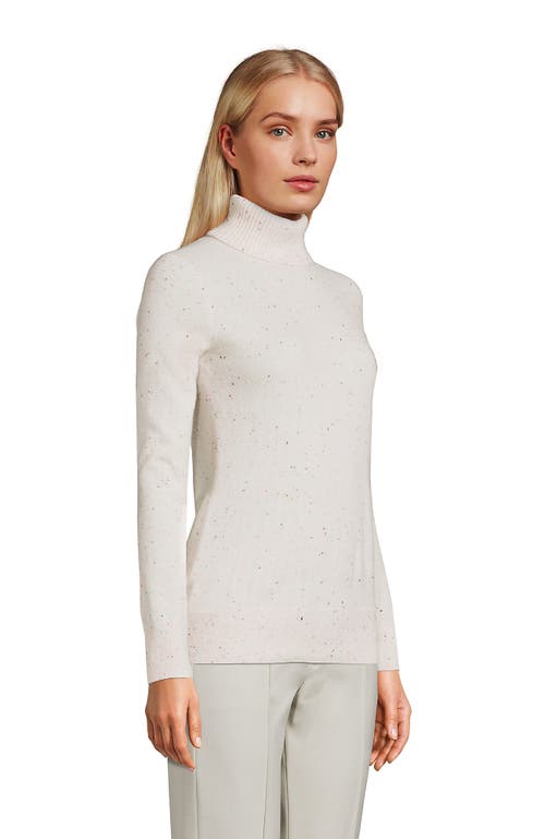 Lands' End Cashmere Turtleneck Sweater In White