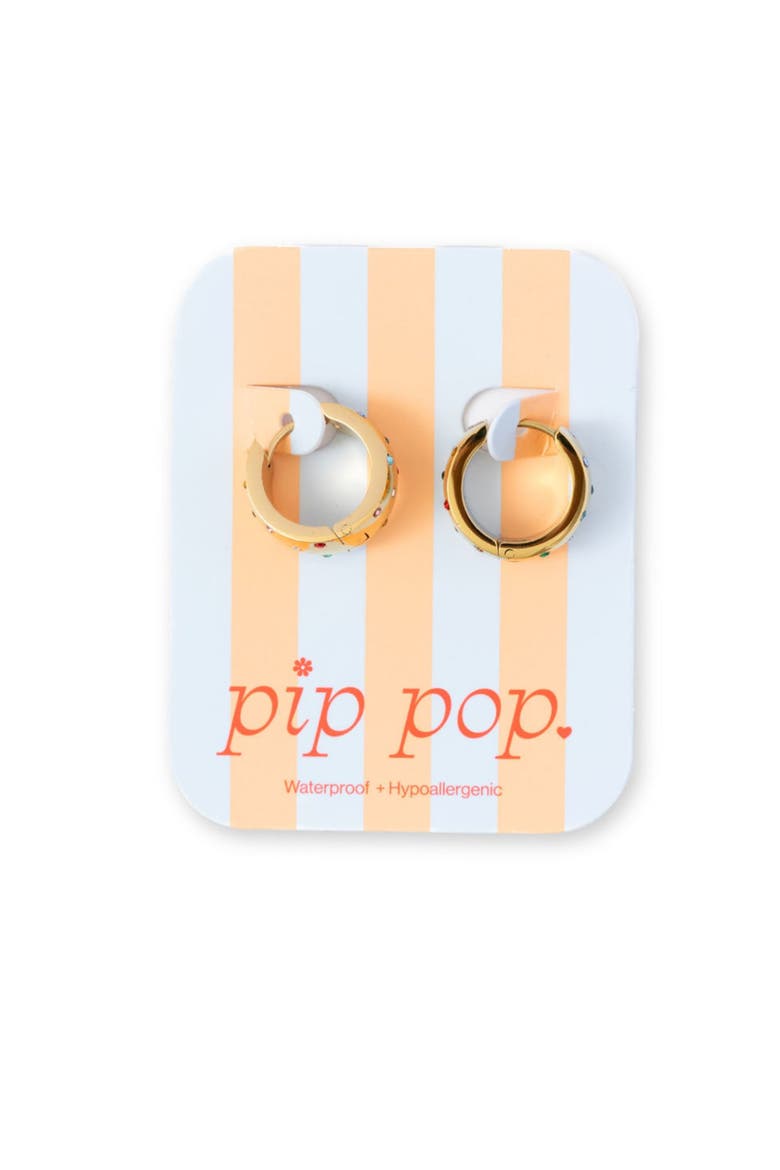 Girls' Confetti Bold Hoop Hypoallergenic Earring, Alternate, color, Rainbow