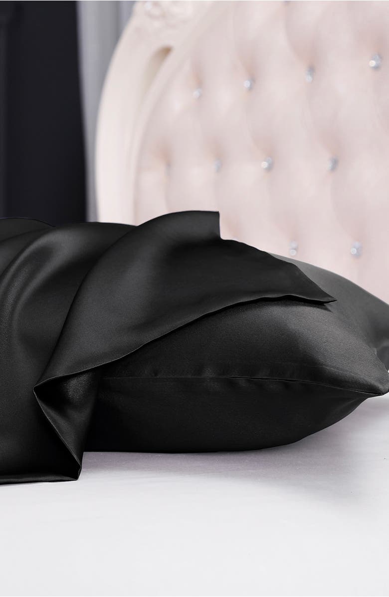 Lilysilk Pure Mulberry Silk Terse Envelope Luxury Pillowcase, Alternate, color, Black