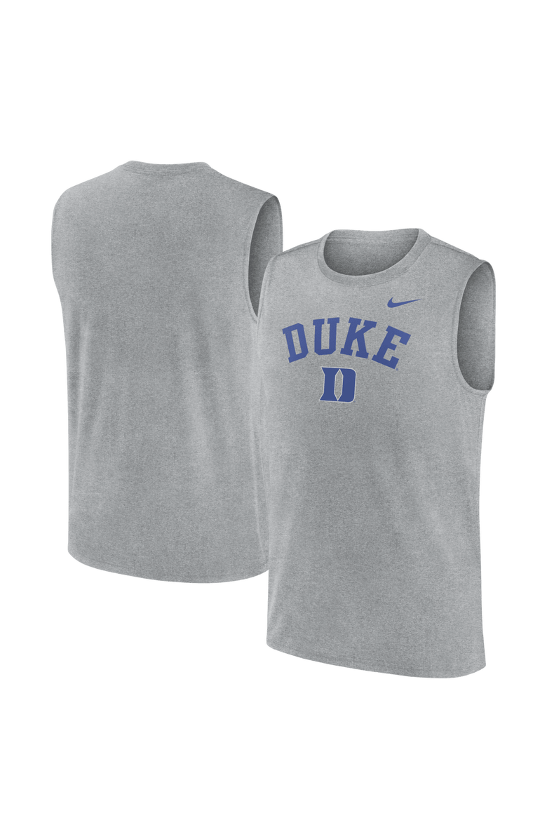 Nike Men's Nike Heather Gray Duke Blue Devils Primetime Legend Arch Dri-FIT Muscle Tank Top, Main, color, Heather Gray