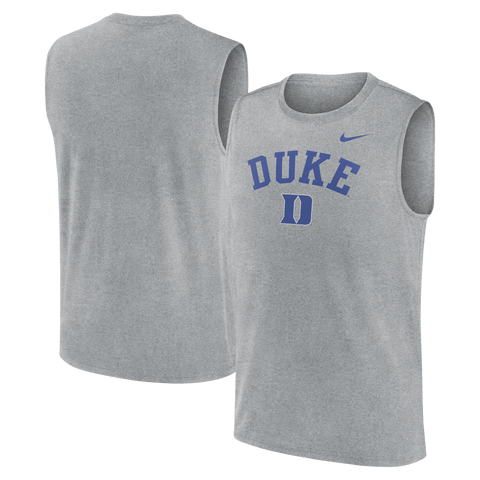 Men's Nike Heather Gray Duke Blue Devils Primetime Legend Arch Dri-FIT Muscle Tank Top