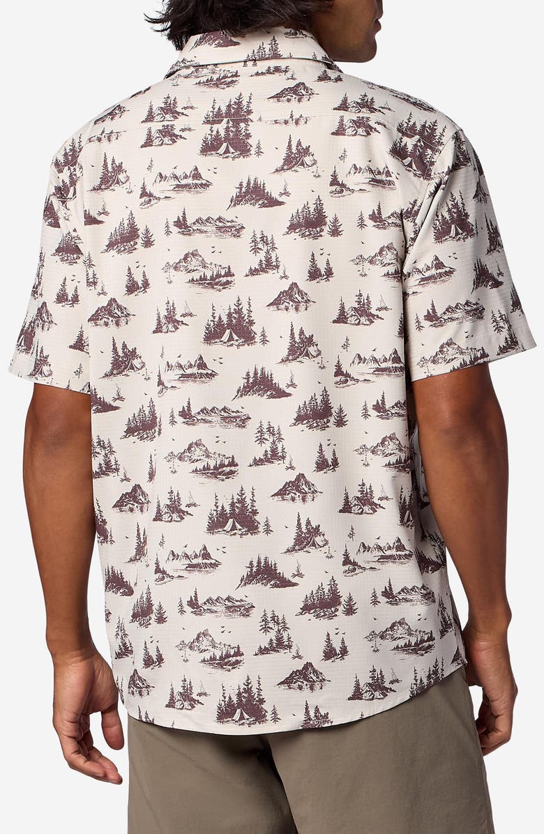 Marmot AirExchange SolarShield UPF Short Sleeve Button-Up Shirt, Alternate, color, Birch Bark Lake Side Campout