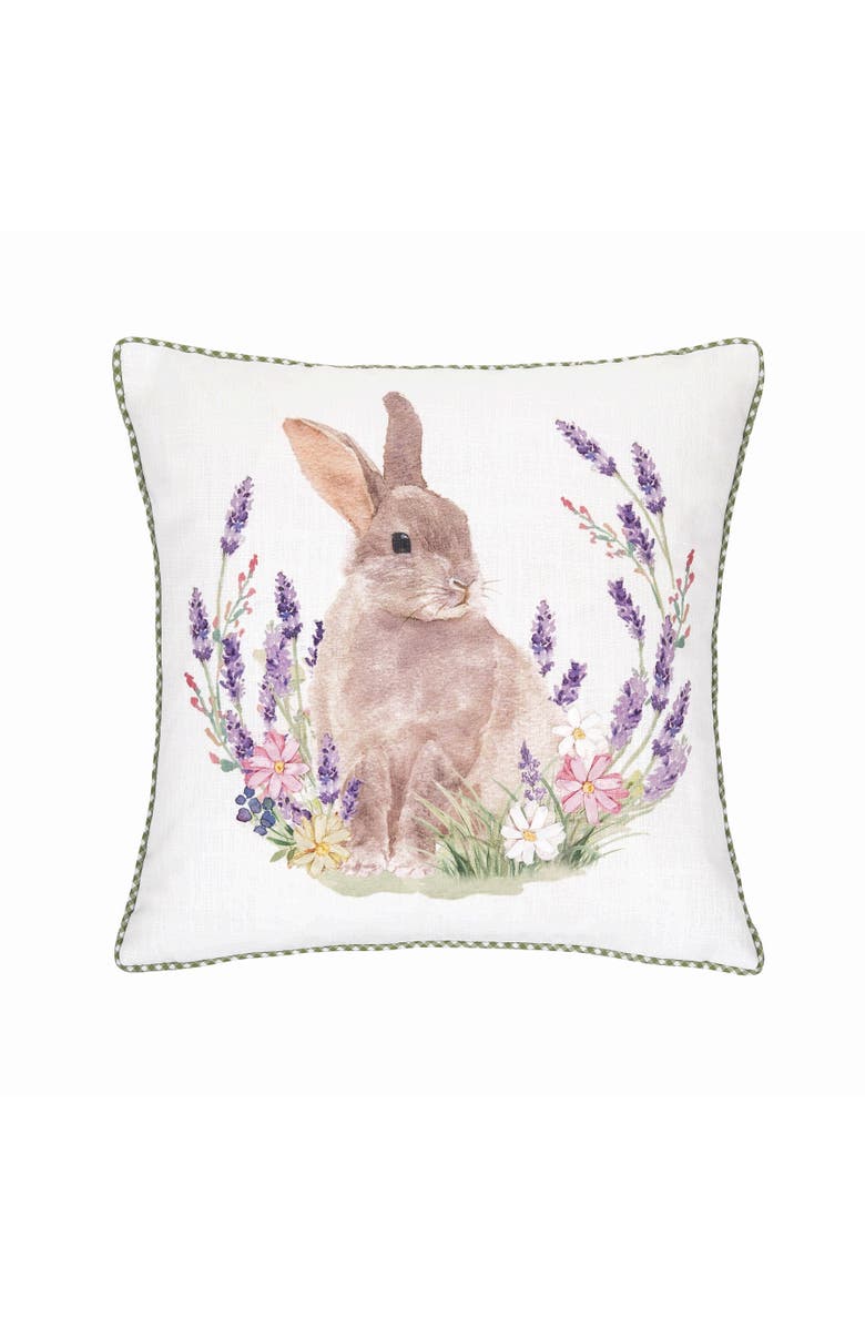 C&F Home Lilac Rabbit Accent Pillow, 16" x 16", Main, color, White