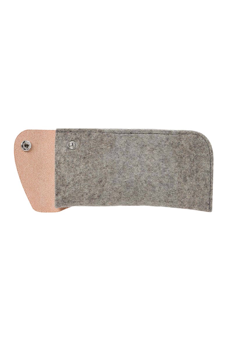 Anzen Merino Wool Eyeglass Sleeve, Alternate, color, Granite Vachetta