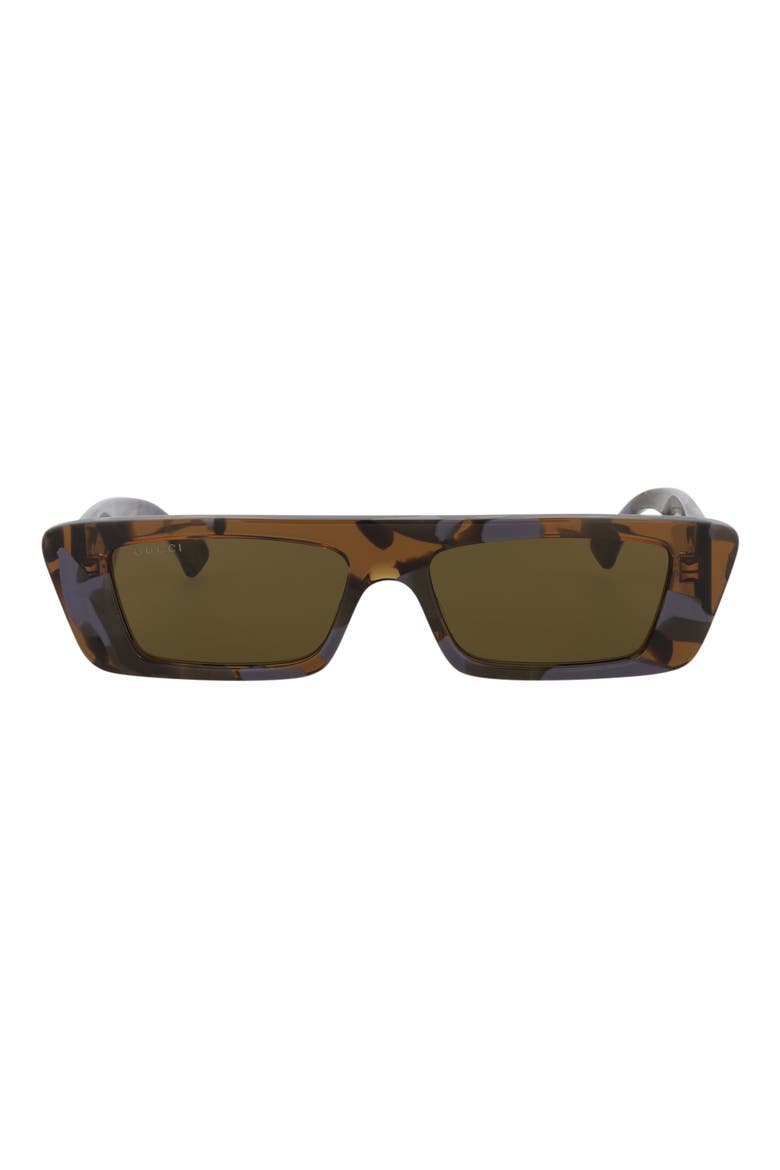 54mm Rectangle Fashion Sunglasses, Main, color, HAVANA HAVANA BROWN