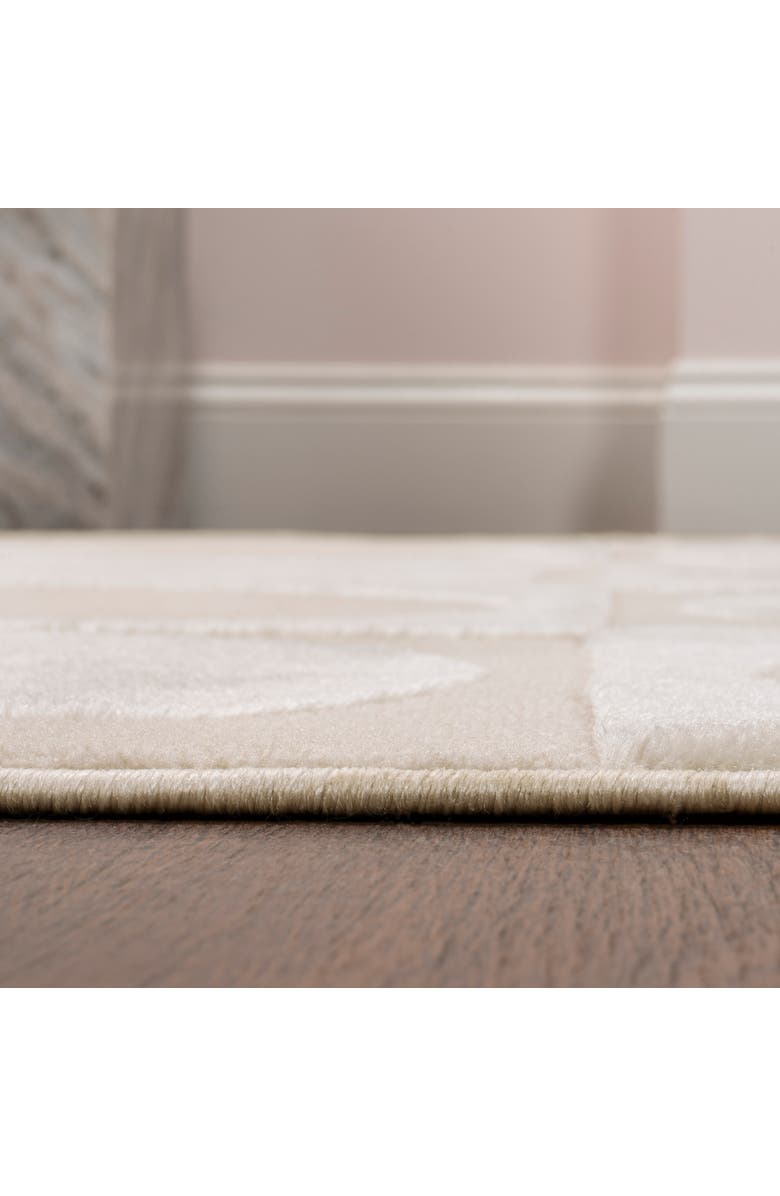 JONATHAN Y Helena Modern Geometric Circles In Squares High-Low Area Rug, Alternate, color, White/Cream