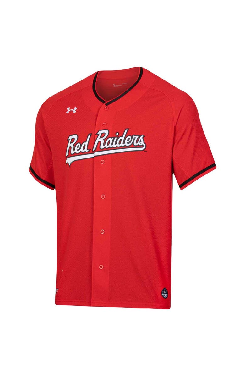 Under Armour Men's Under Armour Red Texas Tech Red Raiders Softball V-Neck Jersey, Alternate, color, Red
