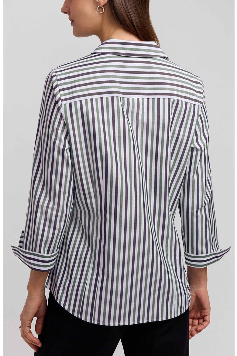 Taylor Stripe Cotton Button-Up Shirt, Alternate, color, OLIVE GREEN/ MULTI