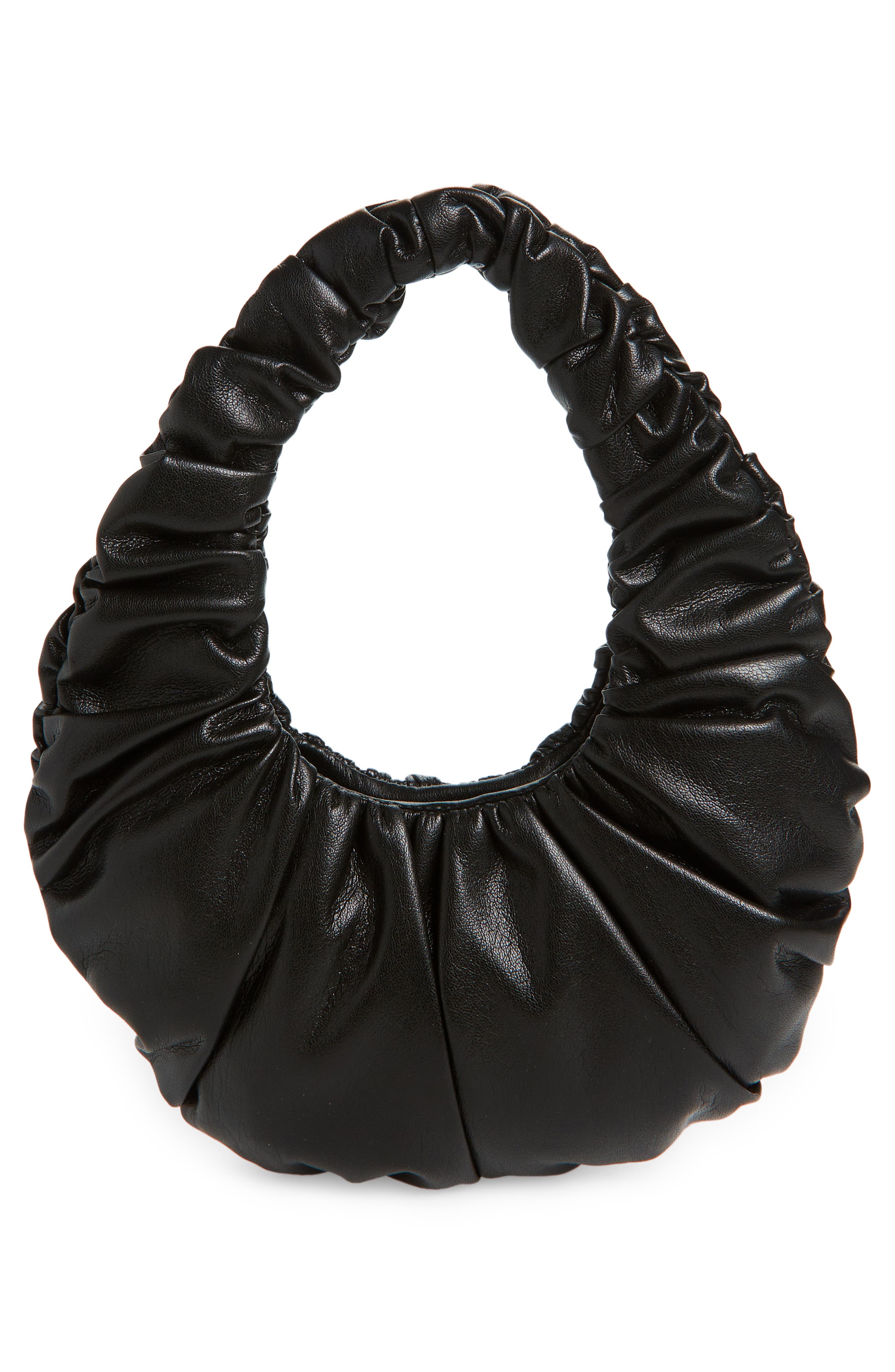 Anya Vegan Leather Mini Baguette Bag, Alternate, color, BLACK
