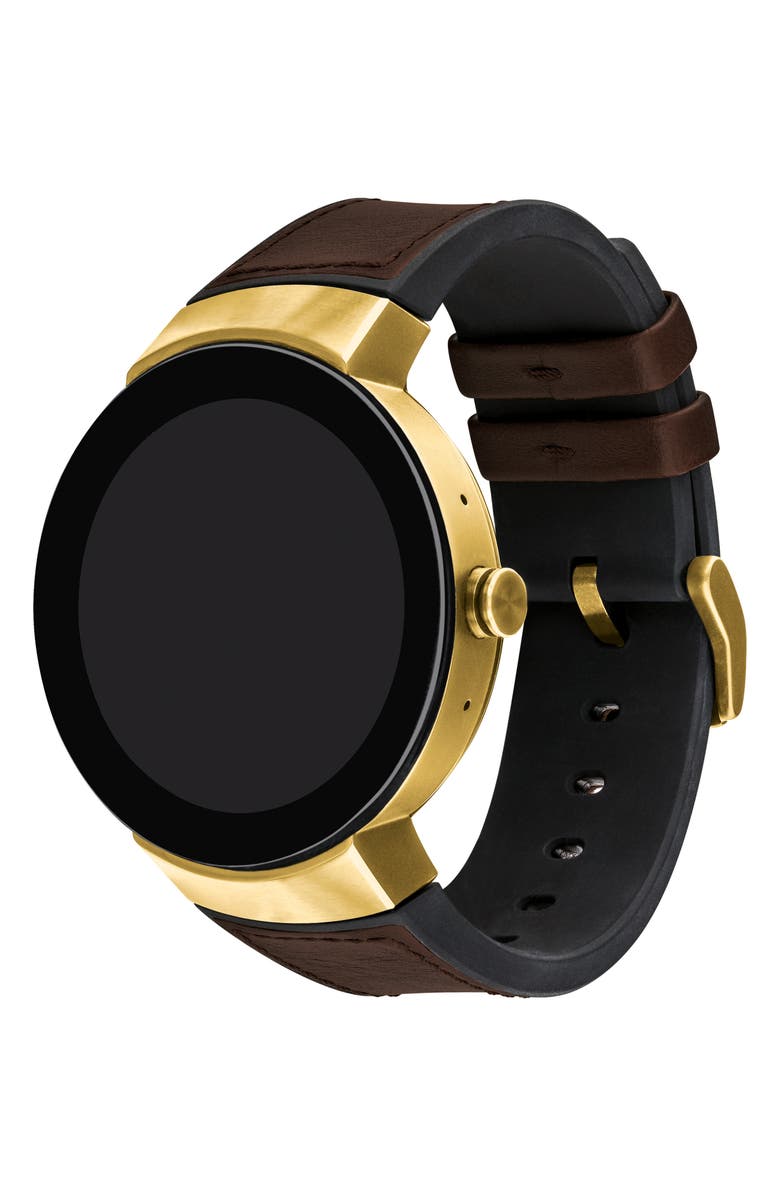 Movado Connect Silicone & Leather Strap Smart Watch, 44mm, Alternate, color, 