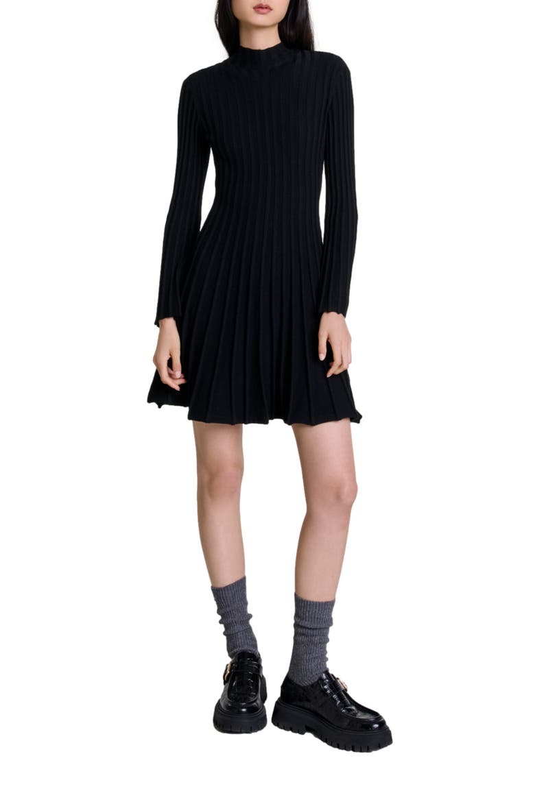 Short knit dress, Main, color, Black