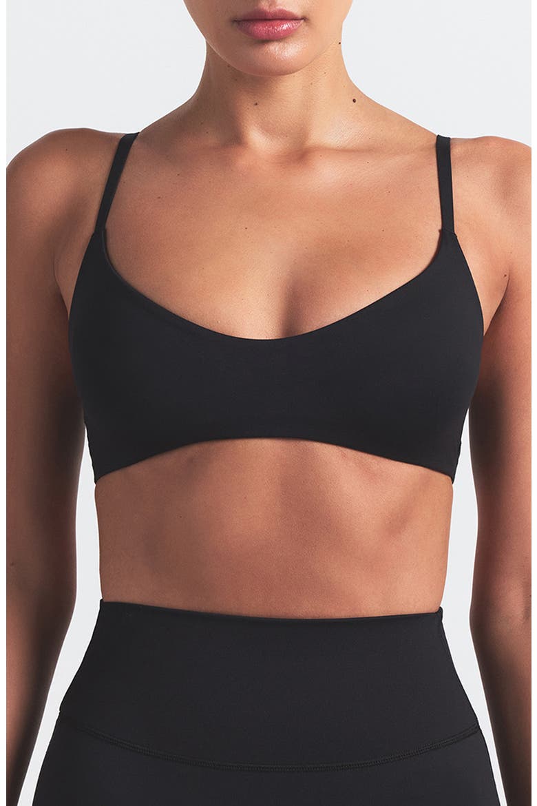 Matte Micro-Scoop Bra, Main, color, OBSIDIAN