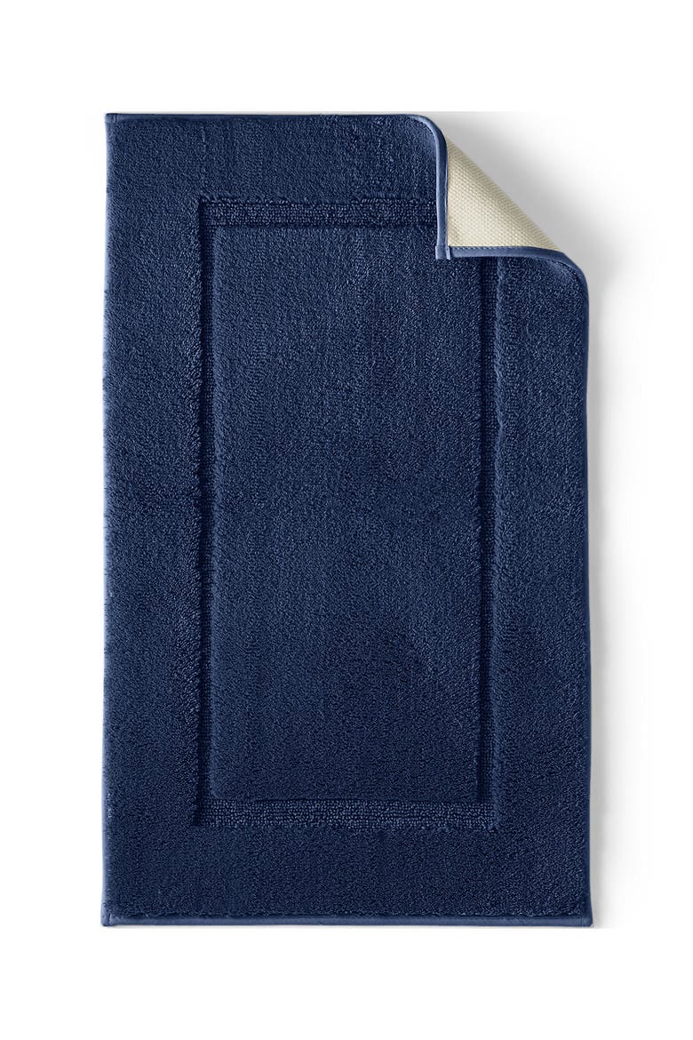 Cotton Non-skid Contour Bath Rug, Main, color, Deep Sea Navy