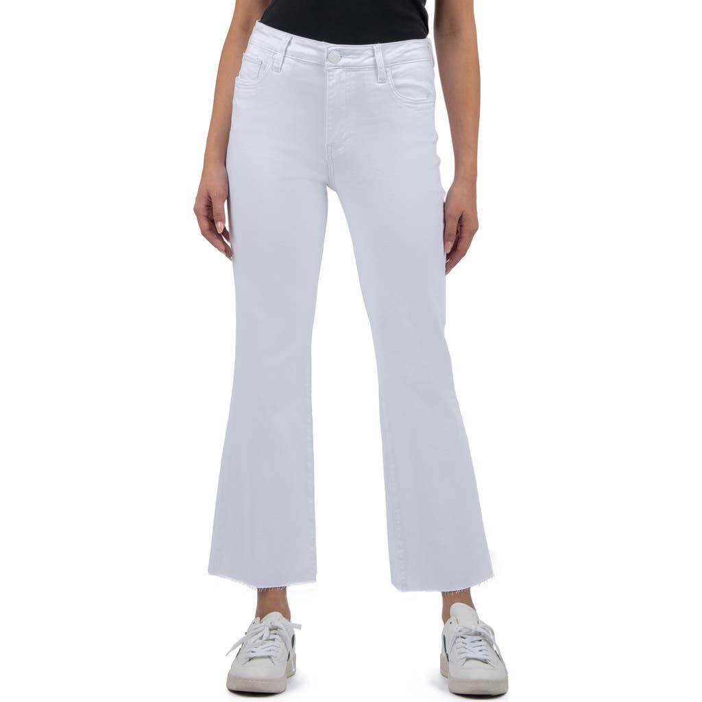 KUT FROM THE KLOTH KUT FROM THE KLOTH KELSEY RAW HEM HIGH WAIST ANKLE FLARE JEANS