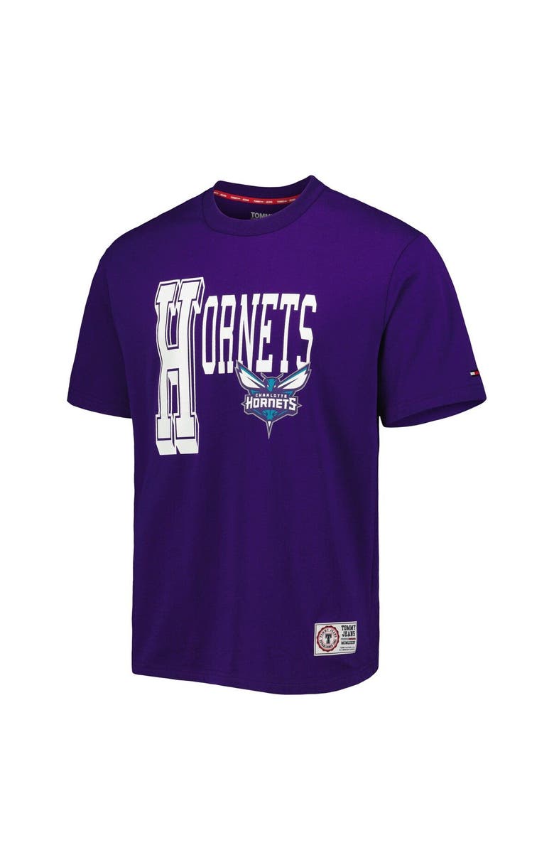 TOMMY JEANS Men's Tommy Jeans Purple Charlotte Hornets Mel Varsity T-Shirt, Alternate, color, Purple