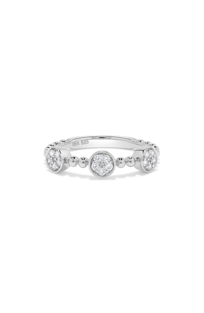 H.J. Namdar Diamond Circle Bead Ring, Alternate, color, White Gold