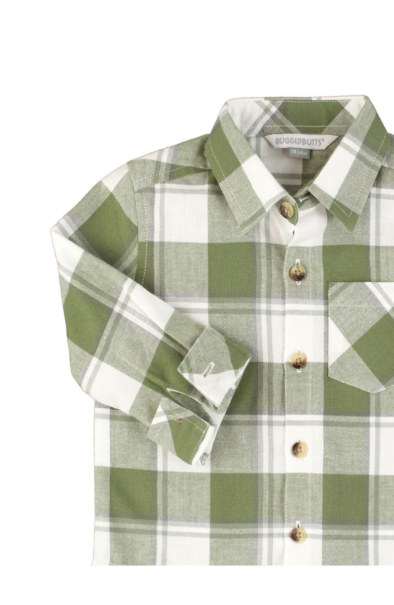 RuggedButts Boys Flannel Long Sleeve Button Down Shirt, Alternate, color, 