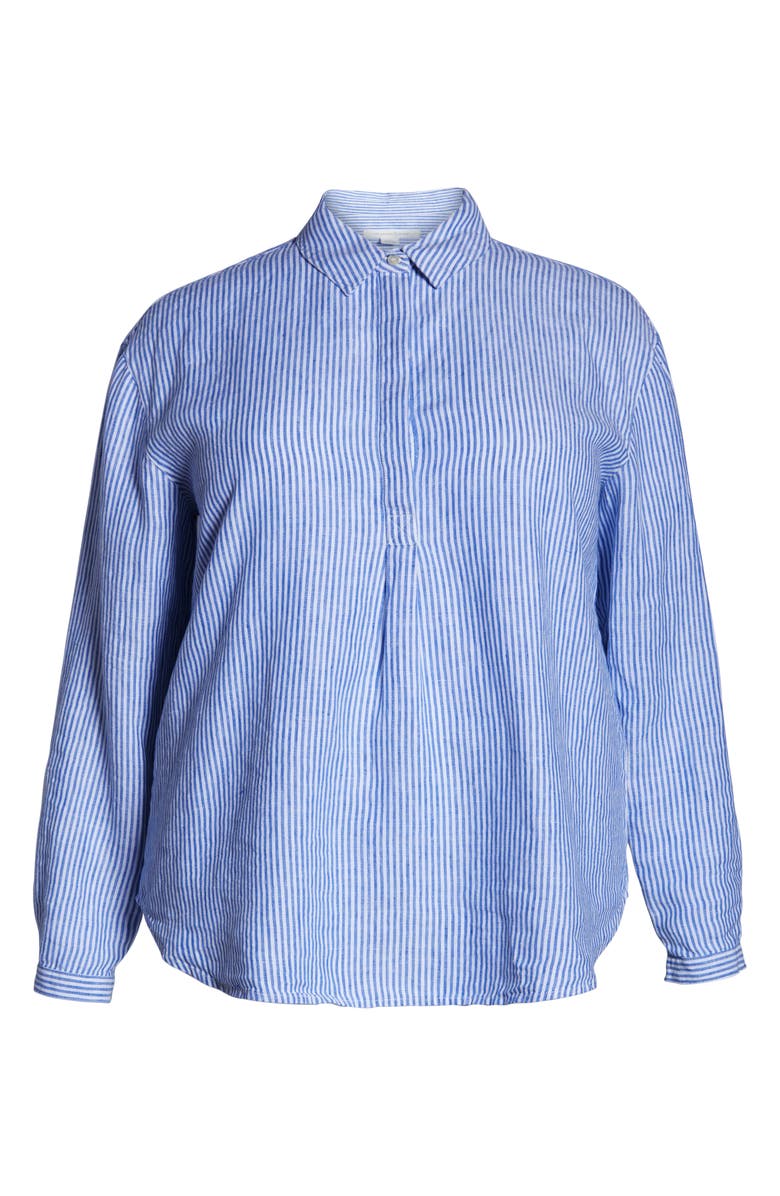 Treasure & Bond Stripe Button Front Linen Tunic, Alternate, color, 