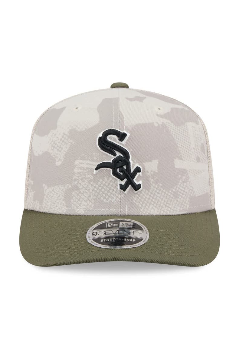 New Era Men's New Era Light Beige/Olive Chicago White Sox 2025 Armed Forces Day 9SEVENTY Stretch-Snap Hat, Alternate, color, Light Beige