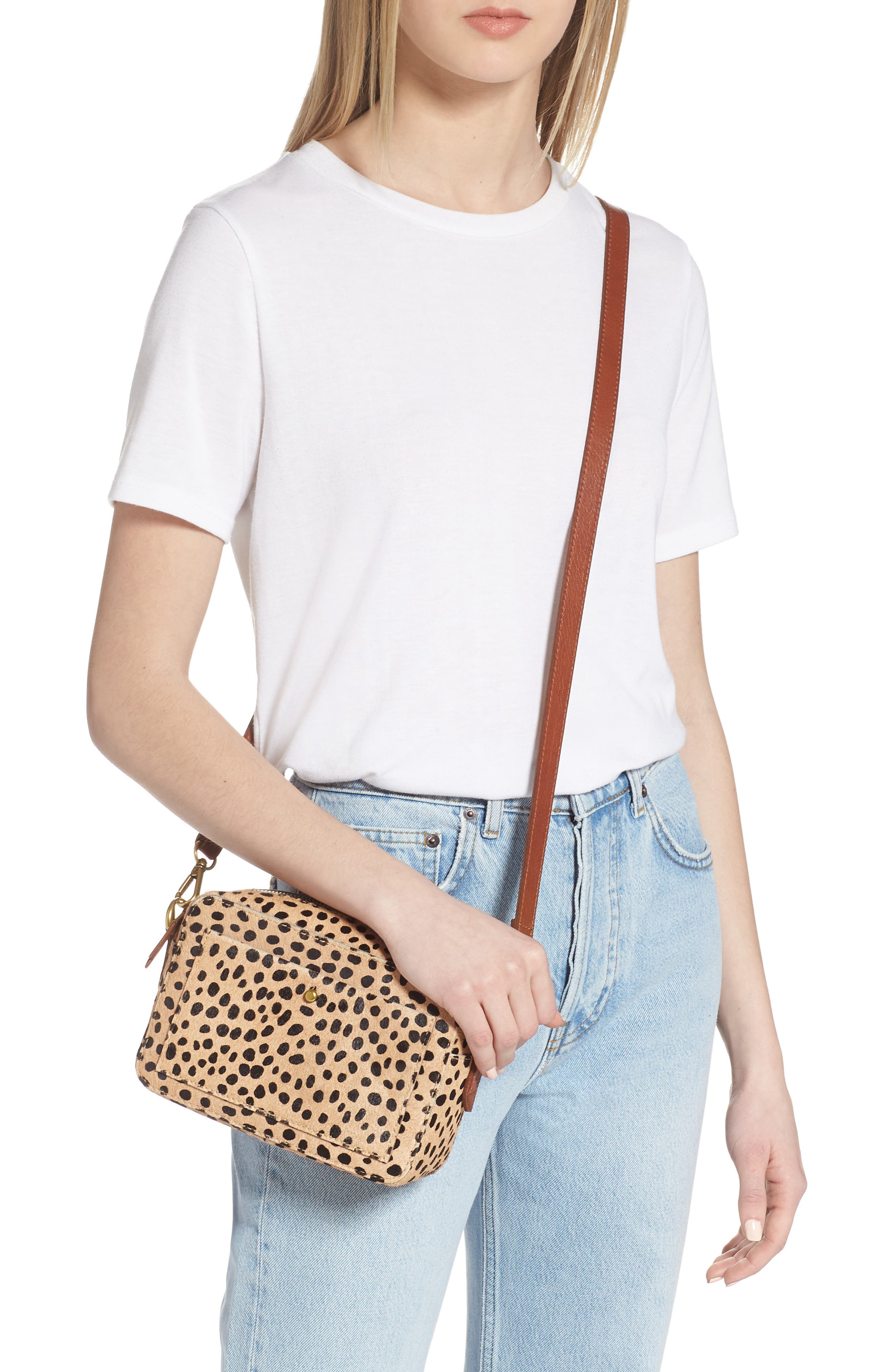 Madewell The Transport Camera Bag: Dotted Calf Hair Edition, Alternate, color, 