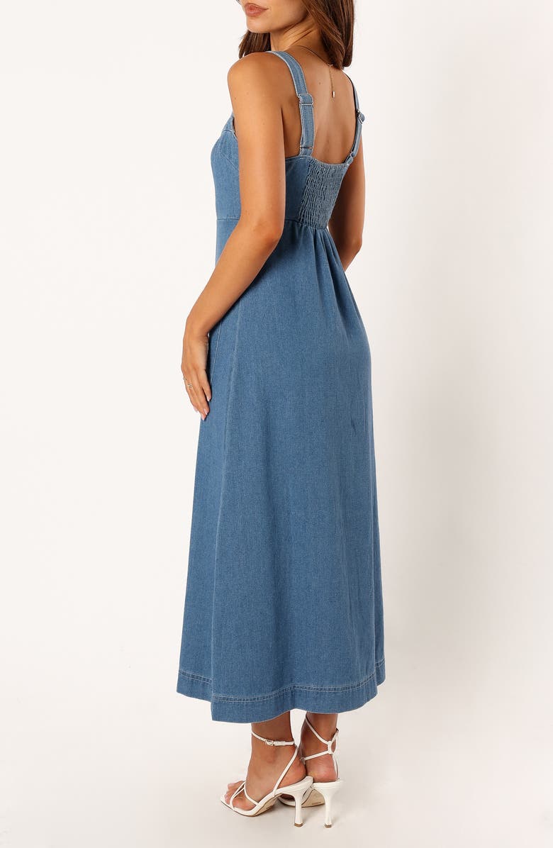 Petal & Pup Bettie Denim Midi Dress, Alternate, color, Mid Blue Denim