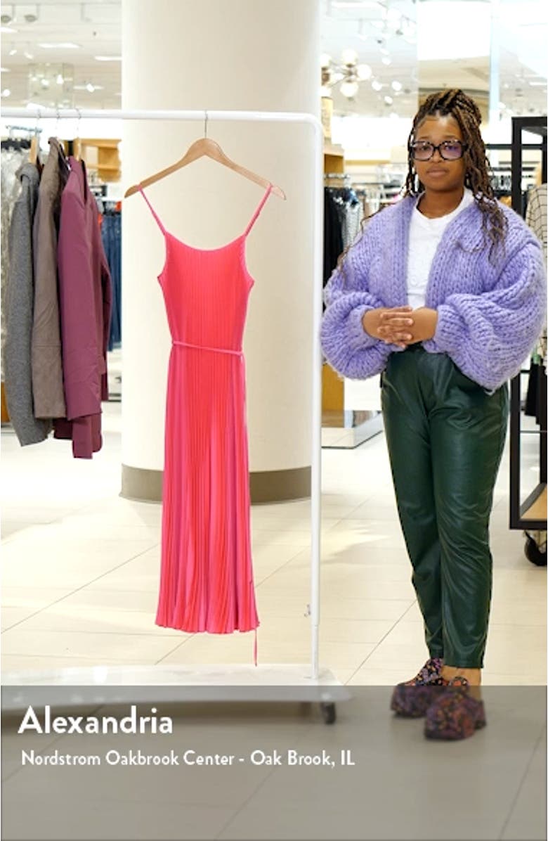 Hammered Satin Plissé Dress, sales video thumbnail