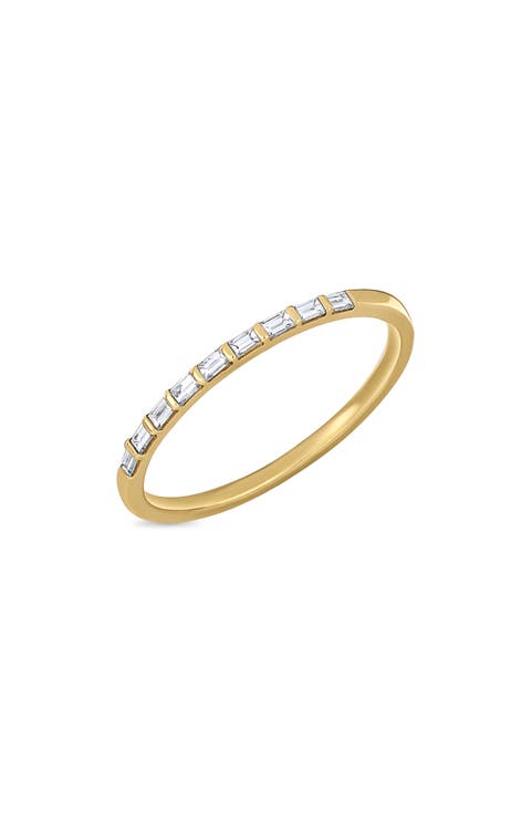 Gatsby 18K Yellow Gold Baguette Diamond Stackable Ring
