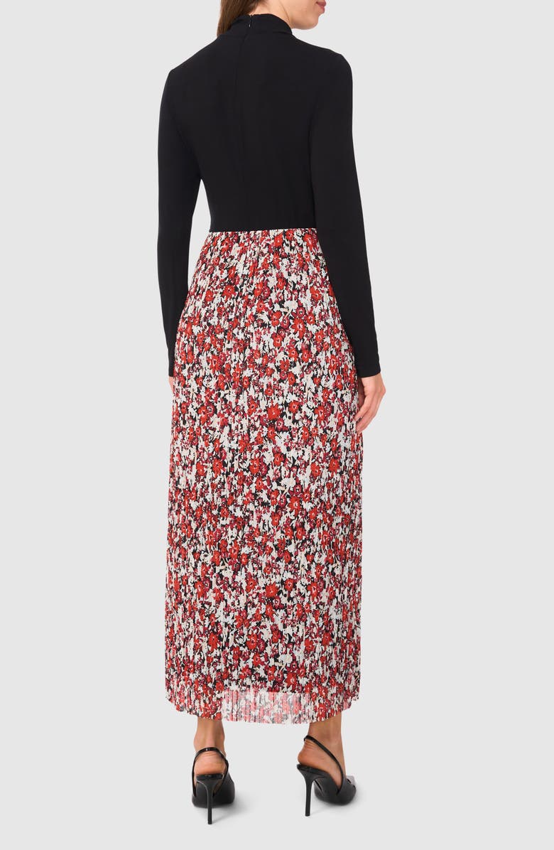 Halogen<sup>®</sup> Floral Pleated Mesh Maxi Skirt, Alternate, color, Wild Poppy