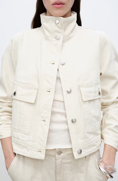 Mango Cotton Button-up Jacket In Off White