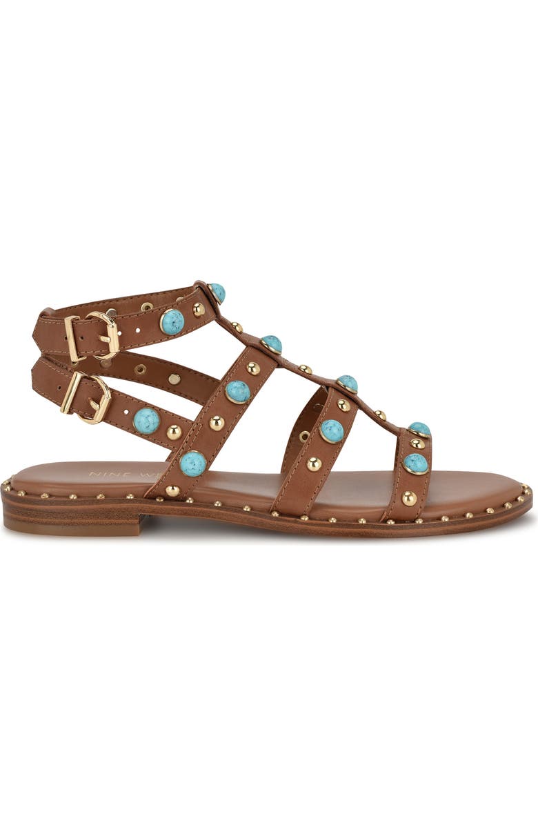 Nine West Mindela Studded Gladiator Sandal, Alternate, color,
