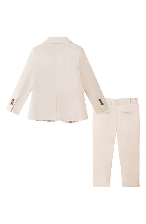 Andy & Evan Kids' Cotton Blend Suit In Sand