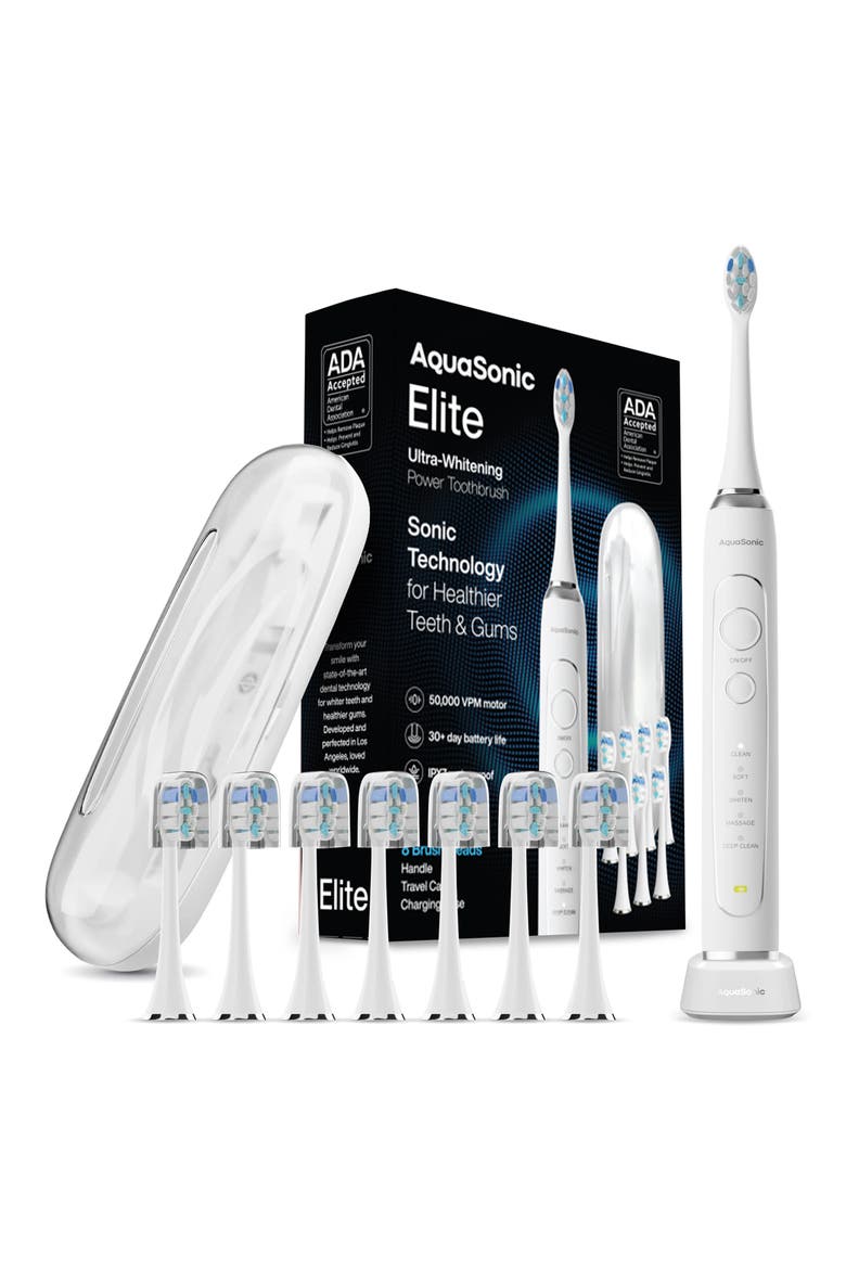 Elite Rechargeable Ultra-Whitening Power Electric Toothbrush, Main, color, OPTIC WHITE