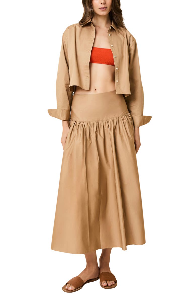 Solid & Striped The Magnolia Maxi Skirt, Alternate, color, Camel