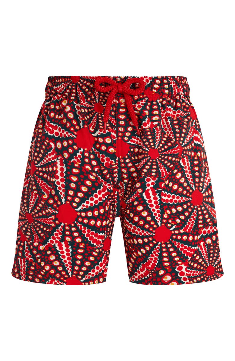Vilebrequin Kids' Oursinades Stretch Swim Shorts, Main, color, Coquelicot