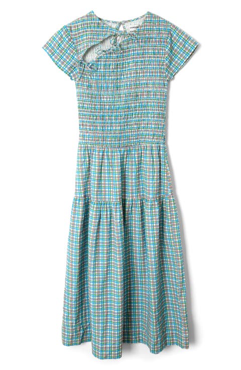Ebba Plaid Cutout Detail Organic Cotton Dress