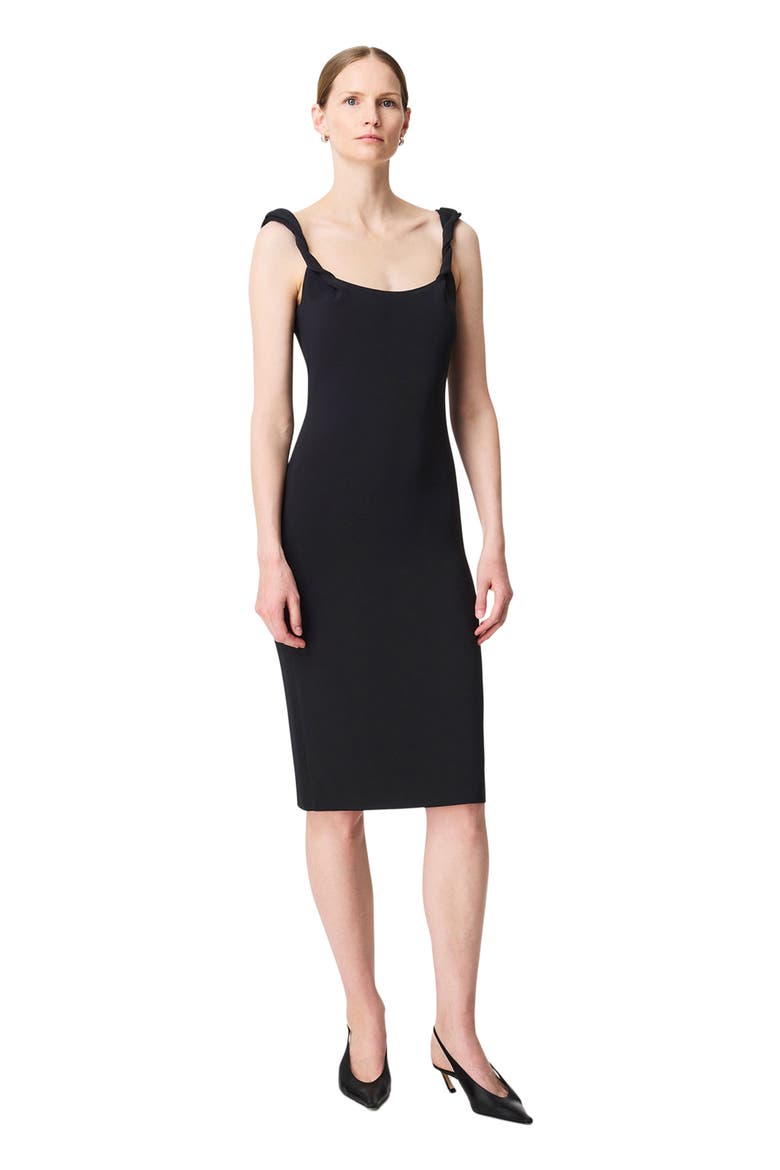 Twist Bias Dress, Main, color, BLACK