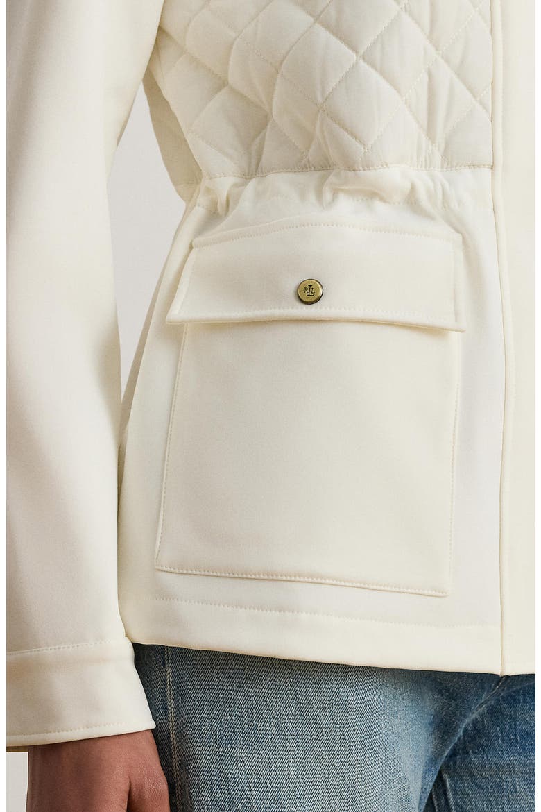 Mixed Media Quilted Jacket, Alternate, color, CREAM